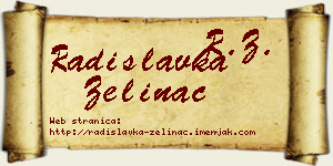Radislavka Zelinac vizit kartica